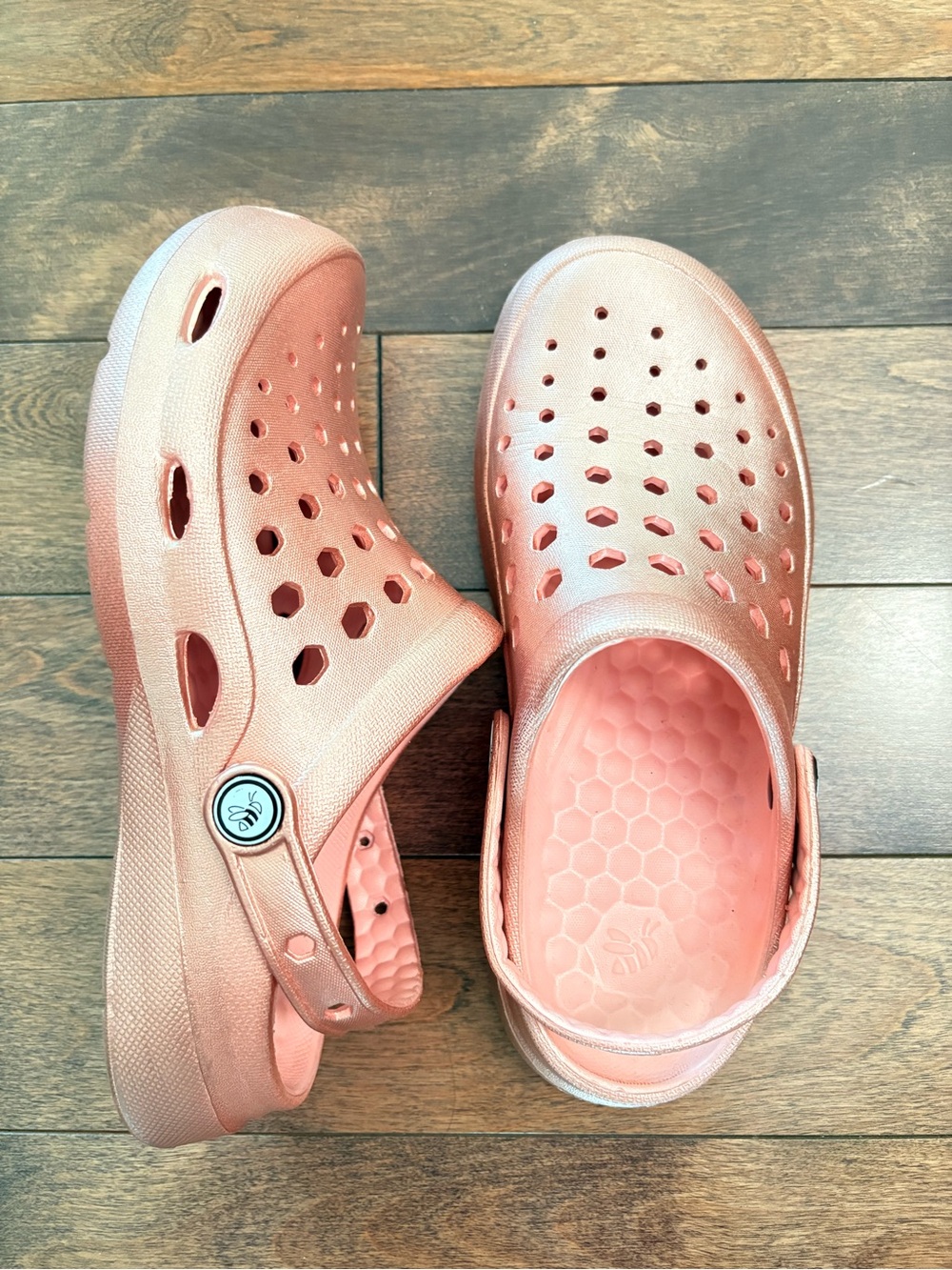 Joybees Rose Gold Garden Clogs - Kids Size 3-4
